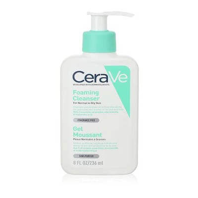 CeraVe Foaming Cleanser for Normal to Oily Skin with Niacinamide and 3 Essential Ceramides 236ml.